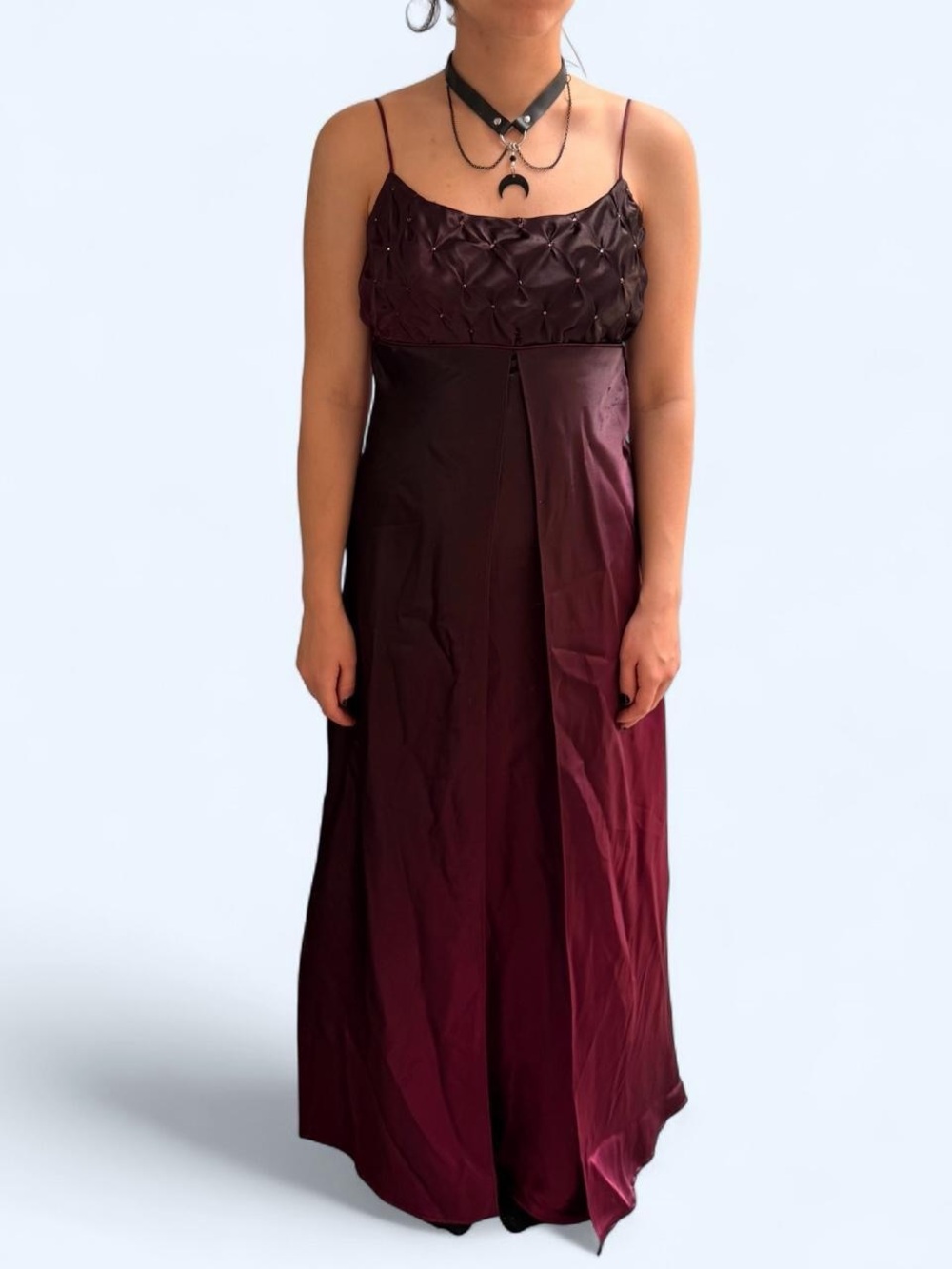 Vintage Beaded Burgundy Whimisgoth Fairy Prom Dress